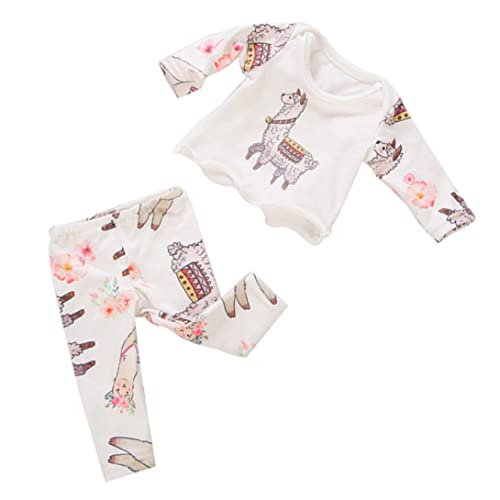 Muzrunq Puppe Pyjamas Anzug 18 Zoll Mädchen Puppen Accessoire Girl Puppe Alpaca Thema Pyjama Fashion Dolls Dress Whey Mini Doll Pyjamas Casual Outfit Kinder Spielzeug Spielzeug von Muzrunq