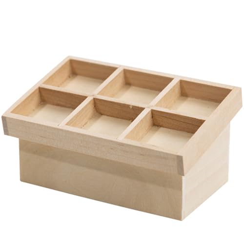 Muzrunq Puppenhauszubehör Miniatur Obst Gemüse Rack Food Display 1/12 Skala -Zubehör Lebensmittelgeschäft Miniaturpuppenhouse Dekoration Ornament für DIY -Holzfarbe von Muzrunq