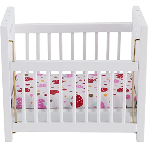 Muzrunq Spielzeug Babybett 1:12 Puppenhaus Mini Möbel Baby Bett Spielzeug Babypuppe Krippe Babypuppe Möbel Baby Spielzeugkrippe für Puppenhaus von Muzrunq