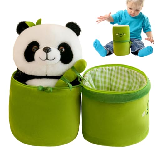 Panda Plüsch mit Bambusspielzeug 2 in 1 niedliche Simulation PP Baumwollgefüllte Panda Soft 12 -Zoll Panda Spielzeug für Kinder Geburtstag Geschenk Panda Plüsch, Pandaspielzeug, ausgestopfter Panda von Muzrunq