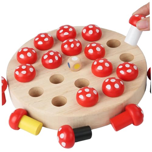 Schachspiel Holz Memory Match Stick Schachspiel Memory Matching Game Brain Teaser für Kinder Erwachsene Senioren Pilze von Muzrunq