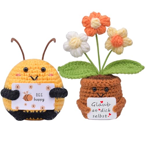 Mwmoeen 2 Stück Positive Pocket Hug Biene und Sonnenblumen Glücksbringer Geschenke, Kreative Strickwolle Mini Puppe Biene Positive Geschenke Geburtstag Muttertag Mwmoeen 2 Stück Positive Pocket Hug Biene und Sonnenblumen Glücksbringer Geschenke, Kreative Strickwolle Mini Puppe Biene Positive Geschenke Geburtstag Muttertag von Mwmoeen