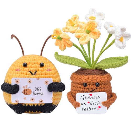 Mwmoeen 2 Stück Positive Pocket Hug Biene und Sonnenblumen Glücksbringer Geschenke, Kreative Strickwolle Mini Puppe Biene Positive Geschenke Geburtstag Muttertag Mwmoeen 2 Stück Positive Pocket Hug Biene und Sonnenblumen Glücksbringer Geschenke, Kreative Strickwolle Mini Puppe Biene Positive Geschenke Geburtstag Muttertag von Mwmoeen