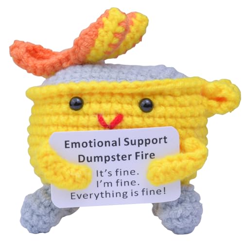 Mwmoeen Emotionale Unterstützung Müllcontainer-Feuer, Häkel-Pocket Hug Positive Müllcontainer handgemachte emotionale Unterstützung Crochet Geschenk Desk Decor herzliches Dankeschön-Geschenk. von Mwmoeen