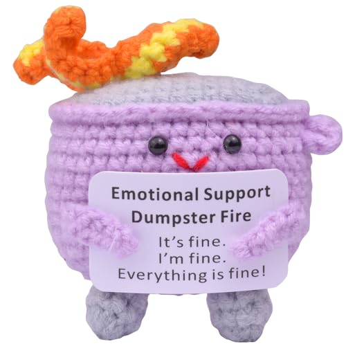 Mwmoeen Emotionale Unterstützung Müllcontainer-Feuer, Häkel-Pocket Hug Positive Müllcontainer handgemachte emotionale Unterstützung Crochet Geschenk Desk Decor herzliches Dankeschön-Geschenk. von Mwmoeen