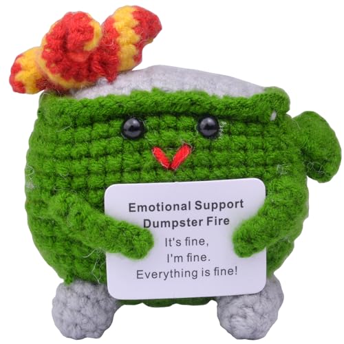 Mwmoeen Emotionale Unterstützung Müllcontainer-Feuer, Häkel-Pocket Hug Positive Müllcontainer handgemachte emotionale Unterstützung Crochet Geschenk Desk Decor herzliches Dankeschön-Geschenk. von Mwmoeen