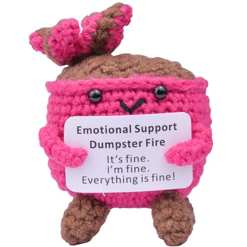 Mwmoeen Emotionale Unterstützung Müllcontainer-Feuer, Häkel-Pocket Hug Positive Müllcontainer handgemachte emotionale Unterstützung Crochet Geschenk Desk Decor herzliches Dankeschön-Geschenk. von Mwmoeen