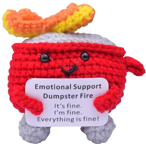 Mwmoeen Emotionale Unterstützung Müllcontainer-Feuer, Häkel-Pocket Hug Positive Müllcontainer handgemachte emotionale Unterstützung Crochet Geschenk Desk Decor herzliches Dankeschön-Geschenk. von Mwmoeen