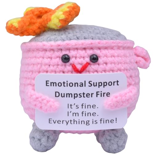 Mwmoeen Emotionale Unterstützung Müllcontainer-Feuer, Häkel-Pocket Hug Positive Müllcontainer handgemachte emotionale Unterstützung Crochet Geschenk Desk Decor herzliches Dankeschön-Geschenk. von Mwmoeen