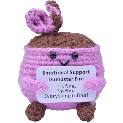 Mwmoeen Emotionale Unterstützung Müllcontainer-Feuer, Häkel-Pocket Hug Positive Müllcontainer handgemachte emotionale Unterstützung Crochet Geschenk Desk Decor herzliches Dankeschön-Geschenk. von Mwmoeen