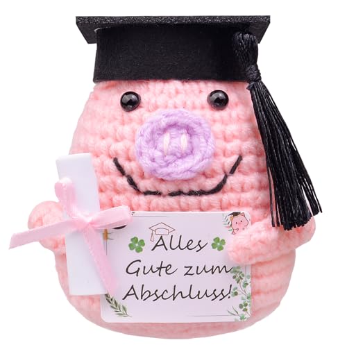 Mwmoeen Glücksschweinchen Bachelor Geschenk 2025, Positive Geschenke Schwein, Pocket Hug Gestricktes Schwein, Glücksbringer Prüfung Geschenk, Schultüte, Master Abschluss Geschenk Mwmoeen Glücksschweinchen Bachelor Geschenk 2025, Positive Geschenke Schwein, Pocket Hug Gestricktes Schwein, Glücksbringer Prüfung Geschenk, Schultüte, Master Abschluss Geschenk von Mwmoeen