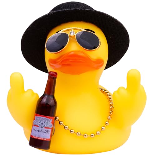 Mwmoeen Gummi Ente Auto Armaturenbrett Dekorationen Ente Auto Ornamente mit Top Hat Sonnenbrille Nette Prop für Auto Zubehör, Party Auto Dekoration Geburtstag Geschenk von Mwmoeen