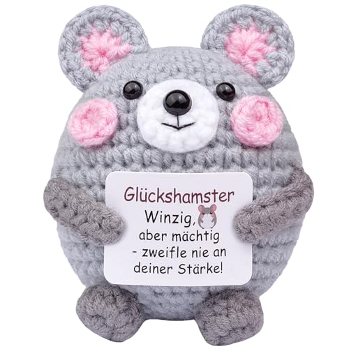 Mwmoeen Lustige Positive Hamster Geschenke, Hand Gestrickt Hamster, Kreative Strickwolle Hamster, Mutmacher Geschenk, Geschenk zum Abschluss, Beste Freundin Kleine Geschenke für Frauen Mwmoeen Lustige Positive Hamster Geschenke, Hand Gestrickt Hamster, Kreative Strickwolle Hamster, Mutmacher Geschenk, Geschenk zum Abschluss, Beste Freundin Kleine Geschenke für Frauen von Mwmoeen