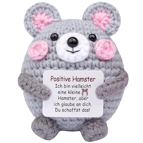 Mwmoeen Lustige Positive Hamster Geschenke, Hand Gestrickt Hamster, Kreative Strickwolle Hamster, Mutmacher Geschenk, Geschenk zum Abschluss, Beste Freundin Kleine Geschenke für Frauen Mwmoeen Lustige Positive Hamster Geschenke, Hand Gestrickt Hamster, Kreative Strickwolle Hamster, Mutmacher Geschenk, Geschenk zum Abschluss, Beste Freundin Kleine Geschenke für Frauen von Mwmoeen