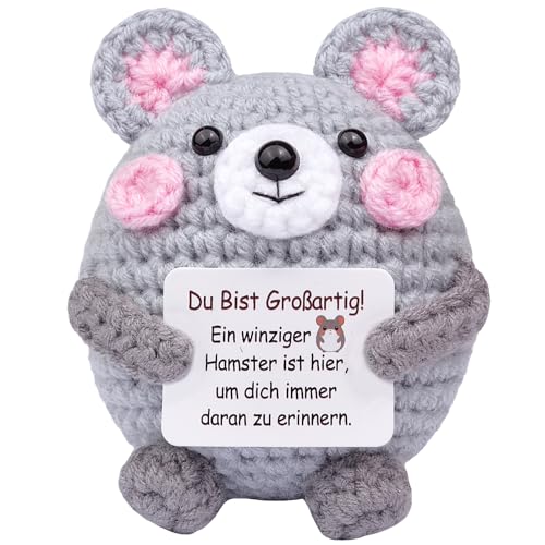 Mwmoeen Lustige Positive Hamster Geschenke, Hand Gestrickt Hamster, Kreative Positive Hamster Geschenke Beste Freundin Geschenke für Freundin Kleine Geschenke für Frauen Mwmoeen Lustige Positive Hamster Geschenke, Hand Gestrickt Hamster, Kreative Positive Hamster Geschenke Beste Freundin Geschenke für Freundin Kleine Geschenke für Frauen von Mwmoeen