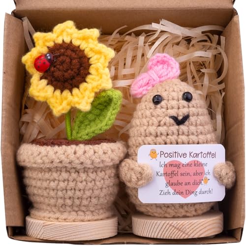 Mwmoeen Lustige Positive Kartoffel Pocket Hug, 2 Stück Glücksbringer Positive Kartoffel Puppe Geschenke Beste Freundin Geschenke für Freundin Kleine Geschenke für Frauen(C29) von Mwmoeen