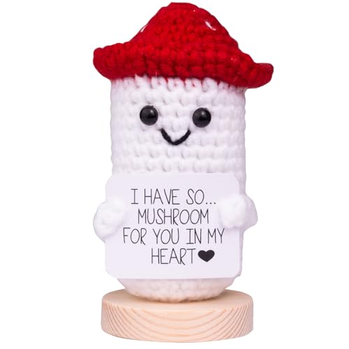 Mwmoeen Mini lustige Positive Kartoffel Geschenke, handgemachte emotionale Unterstützung gestrickte Kartoffeln mit Frontkarte French Fries Schreibtisch Dekoration von Mwmoeen