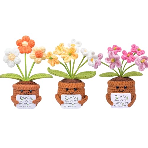 Mwmoeen Pocket Hug Positive Blume, Funny Knitted Pocket Tulpen, Positive Kreative Strickwolle Mini Puppe Blume Positives Geschenk EIN Geburtstagsgeschenk, Zuhause, Büro, Dekoration.(3 Stück Mwmoeen Pocket Hug Positive Blume, Funny Knitted Pocket Tulpen, Positive Kreative Strickwolle Mini Puppe Blume Positives Geschenk EIN Geburtstagsgeschenk, Zuhause, Büro, Dekoration.(3 Stück von Mwmoeen