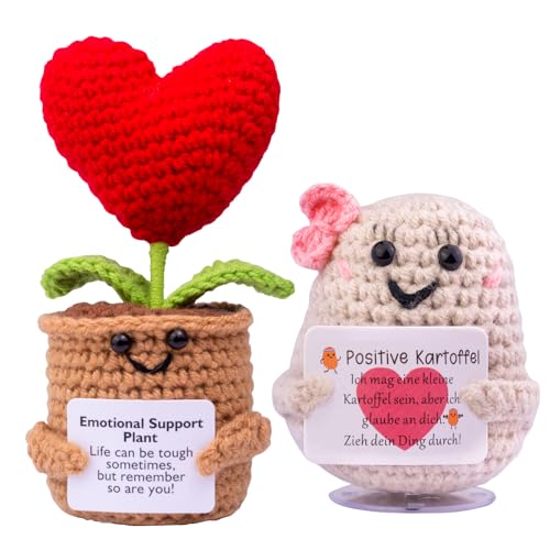 Mwmoeen Pocket Hug Positive Kartoffel, Geschenke Positive Kartoffeln und Blumentöpfe, Handgemachte Häkeln Positive Kartoffel, Inspirierende Kartoffel Tasche Umarmung von Mwmoeen