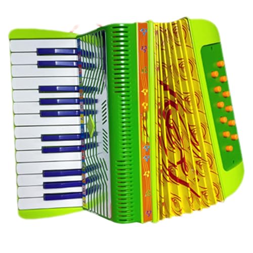 Mwqpgyh -Musikinstrument-Spielzeug, Kinder- -Musikinstrumente, 17 Tasten Knopfakkordeon Kleines Akkordeonspielzeug, Niedliches pädagogisches Spielzeug-Vorschulmusikinstrument für und von Mwqpgyh