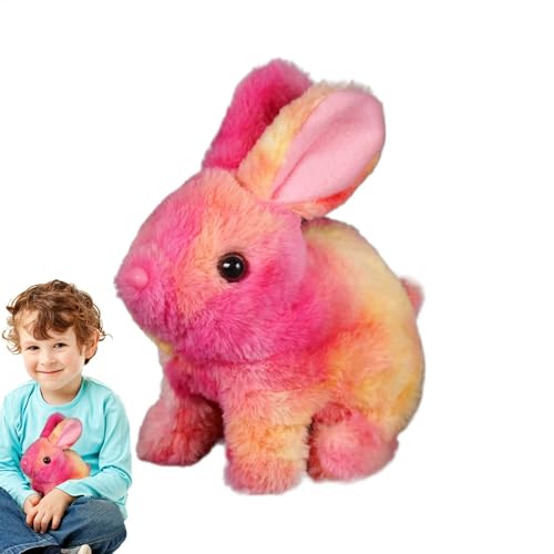 Mwqpgyh Bunny Toys für Kinder, hüpfen Hasenspielzeug | Simulierte Kaninchenpuppe hüpfte Hasenspielzeug,Springen, zuckende Nase, wackelnde Ohren, natürliche Bewegungen, hüpfen Robotertier für Kinder von Mwqpgyh