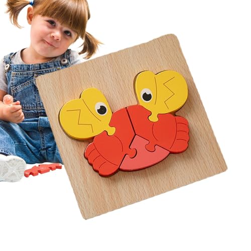 Mwqpgyh Holzpuzzles für Kleinkinder,-Holzpuzzles, 3D-Tierpuzzles aus Holz für Kinder, Spielzeug für 1- bis 3-Jährige, Lernpuzzles für die Feinmotorik von Kindern von Mwqpgyh