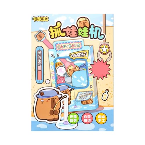 Mwqpgyh Kleine Klauenmaschine,Kleine Klauenspielmaschine - Handgefertigte Capybara Arcade-Maschine,Greifmaschinenspielzeug, Papierkrallenmaschine, Drehmaschinenspielzeug für und Mädchen von Mwqpgyh