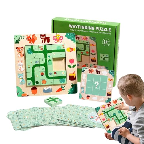 Mwqpgyh Labyrinth-Puzzle-Spielzeug, Holzblock-Puzzle - Orientierungsspiele für Kinder, Lernspiele - Labyrinth-Brettspiel, Lernpuzzle, Kinderspiele für Kinder, Logikspiel, Ausbildung von Mwqpgyh