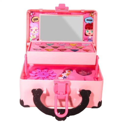 Mwqpgyh Make-up-Set für Kinder, Kinder-Make-up-Set für Mädchen | Kinder-Make-up-Set Spielzeug - Rollenspielset für Mädchen, Make-up-Spielzeug für Kinder, Beauty-Waschtischset mit Kosmetikkoffer von Mwqpgyh