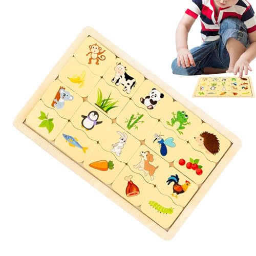 Mwqpgyh Passende Puzzles für Kinder, Lern-Matching-Spiele | Passende Tierpuzzles aus Holz | Tragbares Puzzle-Spielzeug für Kinder, Früherziehungsspielzeug für Feinmotorik von Mwqpgyh