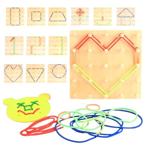 Mwqpgyh Zählbares Steckbrett, Steckbrett für Kinder,Mehrzweck-Manipulations-Mathe-Geoboards-Rätselspielzeug - Buntes Kleinkind-Brettspiel, Vorschul-Brettspiele für Kinder, und Mädchen von Mwqpgyh