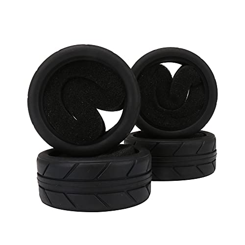 Mxfans 4 Stück Pfeillinien Reifen passend für RC 1/10 On-Road Car OD65 mm (2,5 Zoll), ID52 mm (2 Zoll), schwarz von Mxfans