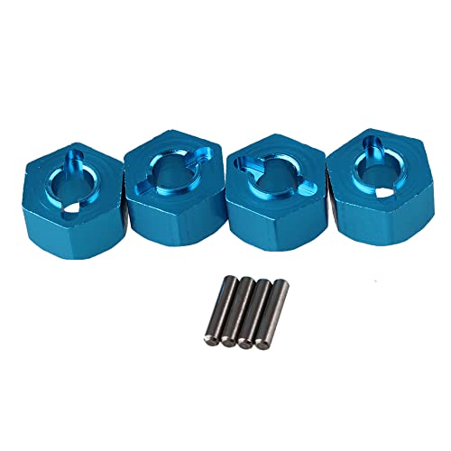 Mxfans 4PCS Blau Al. Upgrade Hexagonal Hub Hex Joints Wheel Hex 12mm Mount für RC1:10 Car von Mxfans