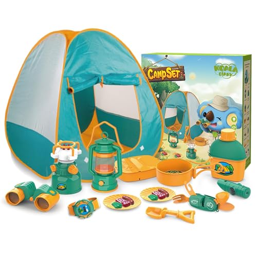 21-teiliges Kinder Camping Zelt Set Spielzelt Kinder Rollenspielset Für Jungen Und Mädchen Ab 3 Jahren, Drinnen Und Draußen, Spielzeug, Geschenke von Mxshc