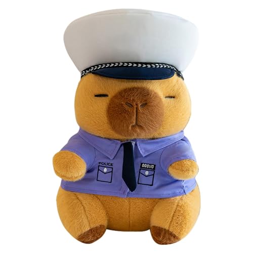 Capybara Plüschtier Niedliche Polizei Capybara Kuscheltier Weiche Capybara Plush Puppen Capybara Stofftier Gefüllte Spielzeug Für Mädchen Und Junge 30 cm von Mxshc