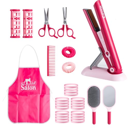 Friseur Set Für Kinder Friseur Salon Spielset Für Kinder, Realistisches Kinder Frisierkopf Zubehör Frisierset Spielzeug Für Mädchen, Haarstyling Set Für Mädchen, Haartrockner, Haarschnitt von Mxshc