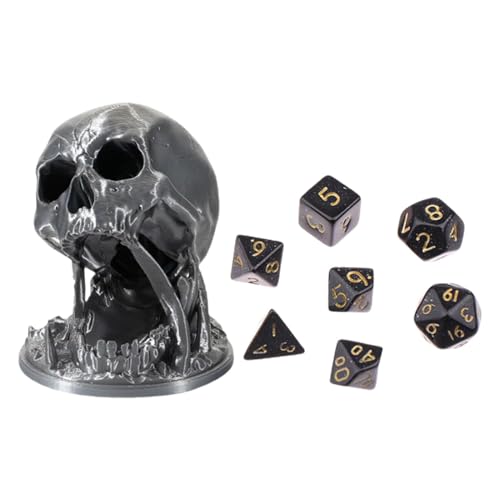 Mxshc 3D Totenkopf Würfelturm Würfelroller Lustiger Würfelturm Als Totenkopf Skull Dice Tower Tisch Rollenspiel Würfelturm Für Halloween-Dekoration Und Tischspiele 9 X 9 X 12 cm von Mxshc