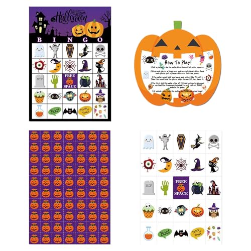 Mxshc Halloween Spiele - Gesellschaftsspiel Kartenset Für Große Gruppen Bis 24 Personen,Gesellschaftsspiel für Kinder Klassenzimmer Zuhause Reisen Familientreffen Mxshc Halloween Spiele - Gesellschaftsspiel Kartenset Für Große Gruppen Bis 24 Personen,Gesellschaftsspiel für Kinder Klassenzimmer Zuhause Reisen Familientreffen von Mxshc