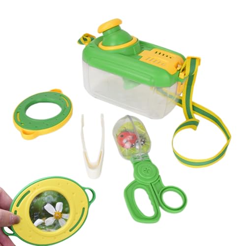 Mxshc Naturerkundungsspielzeug - Multifunktionale Beobachtungsbox Nature Explorer mit Lupe transparent | Wissenschaftliches Kit, tragbares Kinderzubehör für Wälder, Seen, Gärten von Mxshc