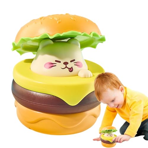 Mxshc Rückziehauto, Rückziehauto für Kinder | Tier in einem Hamburger-Handschiebeauto-Spielzeug,Trägheitsfahrzeug, Feinmotorikspielzeug, frühes Lernspielzeug für und Mädchen von Mxshc