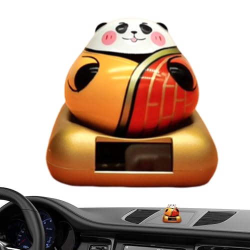 Mxshc Solar-Tanzspielzeug, Schüttelkopfpuppe für Auto | Solarbetriebenes Wackelkopf-Panda-| Solar-Autoation mit Panda-Cartoon-Bild für Schlafzimmer, Schreibtisch, Arbeitsbereich, Armaturenbrett, von Mxshc