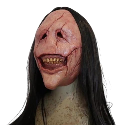 Mxshc Unheimliche Teufelsmaske - Schaurige Festtags-Kopfmaske | Atmungsaktive Fest Kopfbedeckung Mit Langen Haaren Und Zähnen Für Halloween Horrorfilme Gruselhäuser Kostümzubehör Mxshc Unheimliche Teufelsmaske - Schaurige Festtags-Kopfmaske | Atmungsaktive Fest Kopfbedeckung Mit Langen Haaren Und Zähnen Für Halloween Horrorfilme Gruselhäuser Kostümzubehör von Mxshc