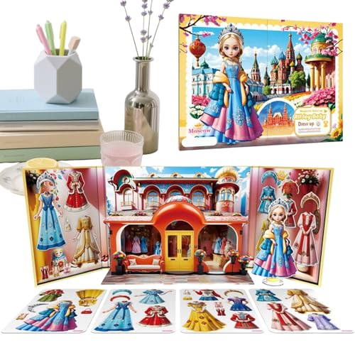 Mxshc Verkleidungsspiele für Kinder - Prinzessin magnetische Verkleidungsaufkleber Papierpuppe - Lernspielzeug Rollenspiel Für Kinder Mädchen Reisespiele Geburtstagsgeschenk Partymitgebsel Mxshc Verkleidungsspiele für Kinder - Prinzessin magnetische Verkleidungsaufkleber Papierpuppe - Lernspielzeug Rollenspiel Für Kinder Mädchen Reisespiele Geburtstagsgeschenk Partymitgebsel von Mxshc