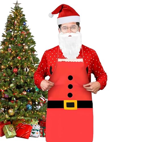 Mxshc Weihnachtsschürzen für Erwachsene | Weihnachts-Outfit-Set | Verkleidungsmütze, Schürze, Bartbrille, Anzug für Männer und Frauen, Erwachsene, Zuhause, Küche, Restaurant, Cosplay, Rollenspiele Mxshc Weihnachtsschürzen für Erwachsene | Weihnachts-Outfit-Set | Verkleidungsmütze, Schürze, Bartbrille, Anzug für Männer und Frauen, Erwachsene, Zuhause, Küche, Restaurant, Cosplay, Rollenspiele von Mxshc