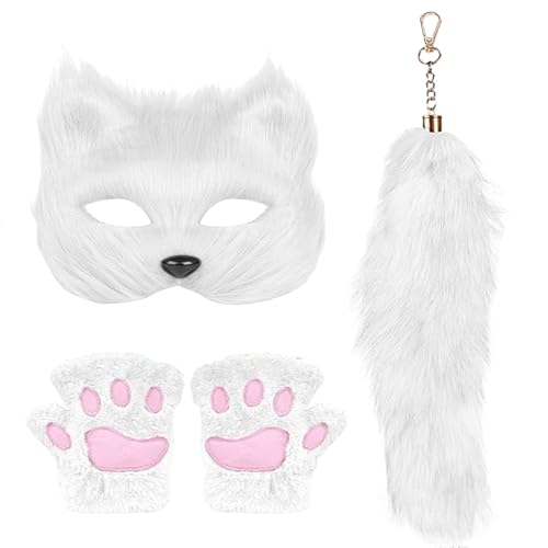 Mxshc Wolfskostüm Für Erwachsene Frauen | Rollenspiel Kostüm | Rollenspiel Zubehör Niedliche Dekorative Pfotenhandschuhe Maske Schwanz Für Halloween Cosplay Maskerade Mxshc Wolfskostüm Für Erwachsene Frauen | Rollenspiel Kostüm | Rollenspiel Zubehör Niedliche Dekorative Pfotenhandschuhe Maske Schwanz Für Halloween Cosplay Maskerade von Mxshc