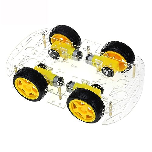 Smart Car Robot, 4WD Smart Robot Car Chassis Kit Einfache Mechanische Struktur 4 Verzögerungs-Gleichstrommotoren für Klassen von Mxzzand