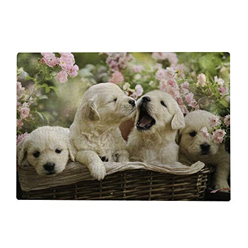 1000 Teile Puzzle für Erwachsene - Golden Retriever Welpen Hund Blume von My Daily