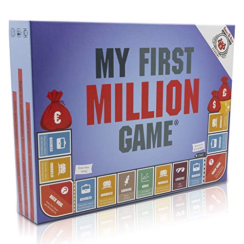 my first million game Gesellschaftsspiele für Erwachsene, Investitionsspiel Brettspiel mit Aktien, Immobilien und Startups, Wissensspiel ab 16 Jahren von my first million game