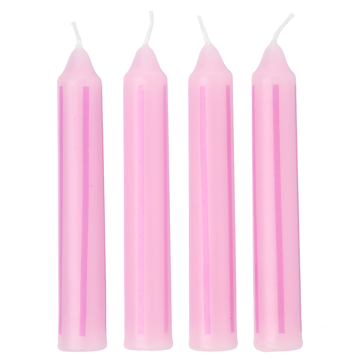 4 Stabkerzen mit Streifen 4 Stabkerzen mit Streifen von My Home