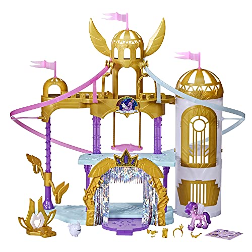 My Little Pony: A New Generation Movie Royal Racing Ziplines - 55,9 cm Schloss Spielset Spielzeug mit 2 beweglichen Ziplines, Prinzessin Pipp Blütenblätter Figur von My Little Pony